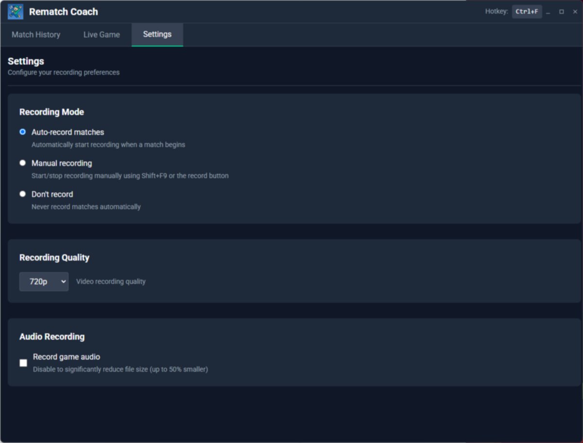 Settings and Recording Options